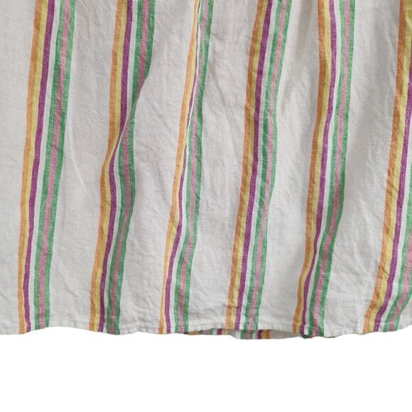 Boden Womens Katie Top 4‎ Striped Linen Back Button Up Blouse Resortwear - Picture 2 of 13